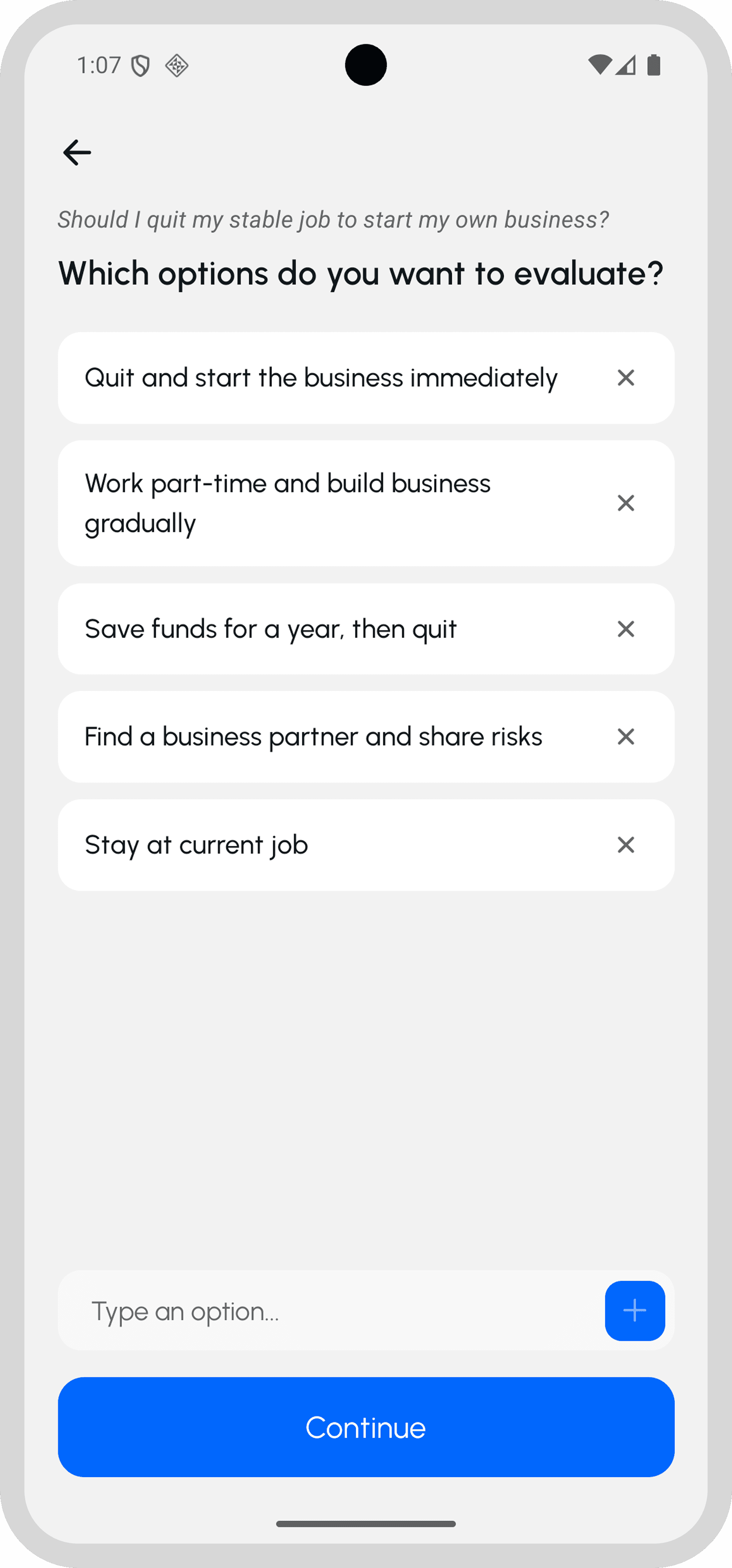 AI generates options for your decision